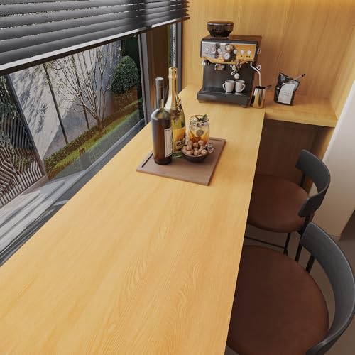 Natural Wood Contact Paper Peel & Stick Wood Textured Wallpaper 15.7"x118" - color: Yellow-Brown, size: 15.7" x 118"