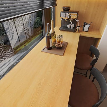 Extra Wide 31"x354" Wood Grain Contact Paper Brown Faux Wood Wallpaper - color: Yellow-Brown, size: 31.5" x 354.3"