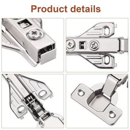 Probrico 18 Pairs Soft Closing Cabinet Hinges - Full Overlay Concealed Face Frame Corner for Kitchen Cabinets - size: 18 Pairs