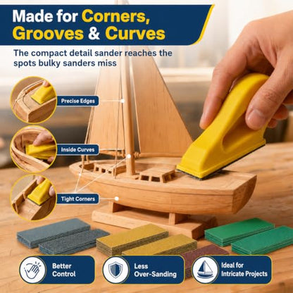 128 Sheets Sandpaper Assortment Pack, 60-5000 Grit with Sanding Blocks