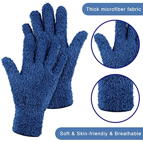 Patelai 3 Pairs Microfiber Dusting Gloves for Plants Leaf, Medium - color: Black, Navy, Yellow, size: Medium
