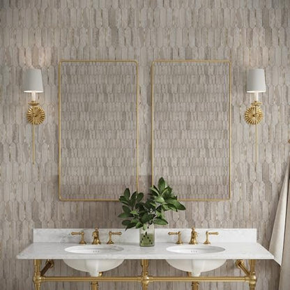 KASARO Peel and Stick Backsplash Long Hexagon Wall Tile, 10-Pieces, Beige - color: Beige