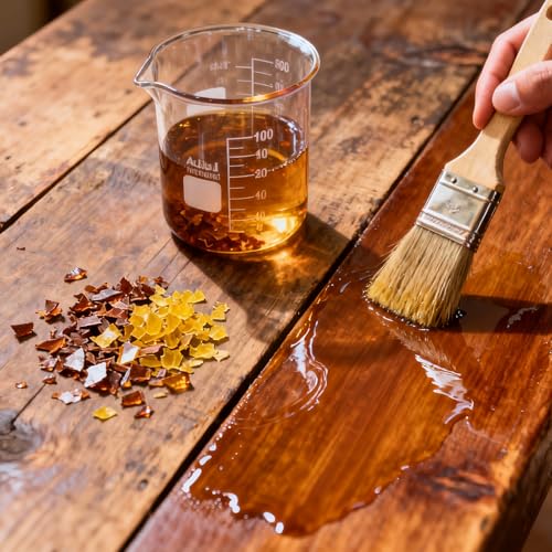16 oz Shellac Flakes, Dewaxed Blonde Shellac | Wood Finish Value Pack: 8 oz Yellow & 8 oz Purple(Total 16 oz) | All-Natural, Non-Toxic, Eco-Friendly Furniture Finish - size: 8 oz per color