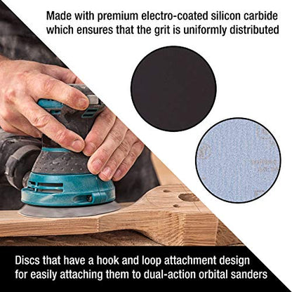 Dura-Gold 6" Wet or Dry Sanding Discs, 1000 Grit (Box of 20), Hook & Loop - size: 1000-Grit