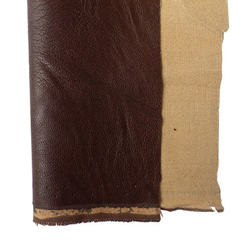 Mybecca 16oz Full Grain Soft Skin Leather Fabric (54" Wide) by The Yard, Dark Brown - size: 1 Yard
