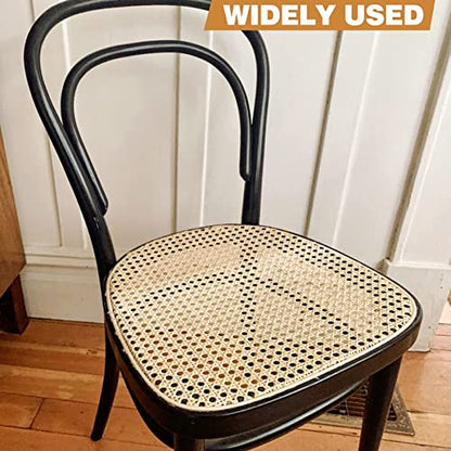 16" Width x 3.3 Feet Cane Rattan Webbing Roll for Caning Projects, Cane Webbing Sheet, Natural Pre-Woven Open Mesh for Furniture Chair Cabinet Ceiling Bed Door - size: 16in W x 3.3ft L