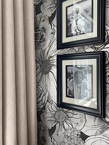 Harry & Grace Ink Rose Abstract Floral Peel and Stick Wallpaper (Onyx) - color: Onyx