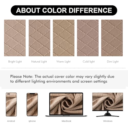 Genina Waterproof Chair Covers for Dining Room and Kitchen - Parsons Chair Covers (Khaki, 6 PCS) - color: Khaki, size: 6 PCS