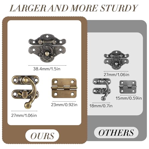 Hinges for Wooden Box, 18 Sets Retro Jewelry Box Hinges