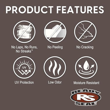 Ready Seal Exterior Wood Stain & Sealer, Dark Walnut, 5 Gallon - color: Dark Walnut, size: 5 Gallon