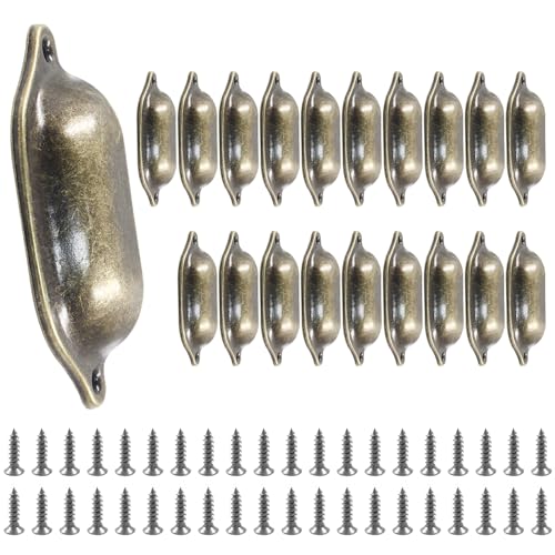 20pcs Antique Bronze Cup Drawer Pulls, Bin Cup Pulls Knobs - color: Bronze, size: 20pcs-Large