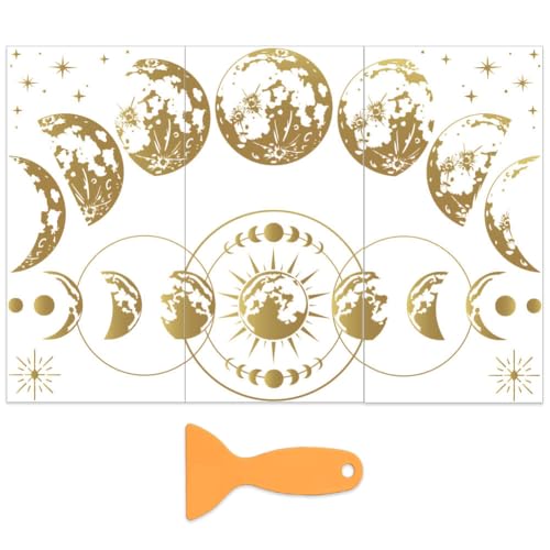 OLYCRAFT Moon Phases Rub on Transfers - 3pcs/Set 6x12 inch Moon Decals for Wood Furniture & Home Decor - style: Moon Phases