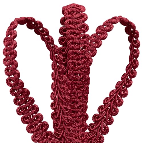 Dark Red Gimp Braid Trim, 1/2 Inch Width - color: Dark Red