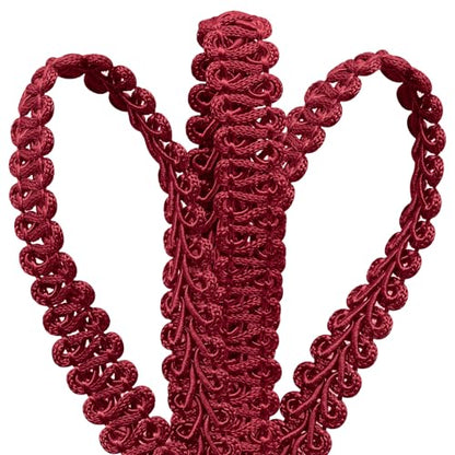 Dark Red Gimp Braid Trim, 1/2 Inch Width - color: Dark Red
