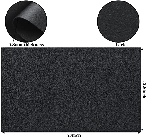Picheng Smooth Faux Leather Sheets: 13.8"X53" Solid Soft Faux Leather Roll - color: Black