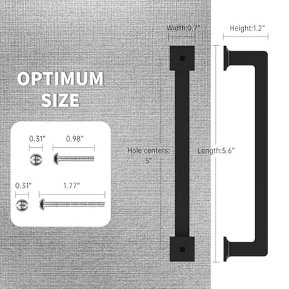 FILTA Cabinet Handles 5 Inch 10 Pack Matte Black Cabinet Pulls for Kitchen Metal Drawer Pulls Modern Cabient Hardware Cupboard Handles - color: Matte Black, size: 5 inch Hole Center, style: 10-Pack