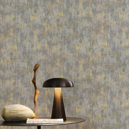 HueBurst Gray Gold Metallic Wallpaper Peel and Stick 17.3"x120" - color: Light Gray, size: 17.3" x 120"
