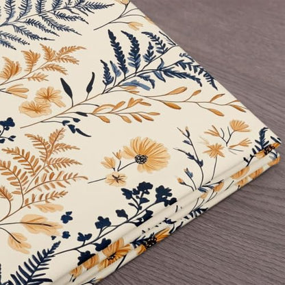 Erosebridal Boho Floral Fabrics by The Yard Plant Pattern Upholstery Soft - color: Black, size: 10 Yards
