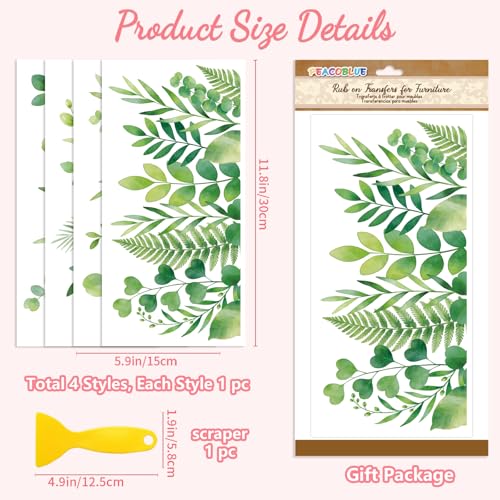Peacoblue Leaves Piles Rub On Transfers for Furniture Craft 6"x12" - style: Leaves Piles