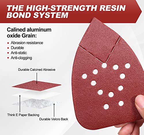 S SATC Mouse Sander Sandpaper 50PCS Mouse Sanding Pads 12 Holes Hook and Loop Sandpaper 120 Grit Detail Palm Sand Paper - style: 50 PCS 12 Hole 120 Grit