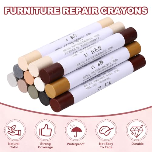 20 Pcs Wood Filler Sticks Wood Repair Wax Crayons Wood Series - color: Wood Series