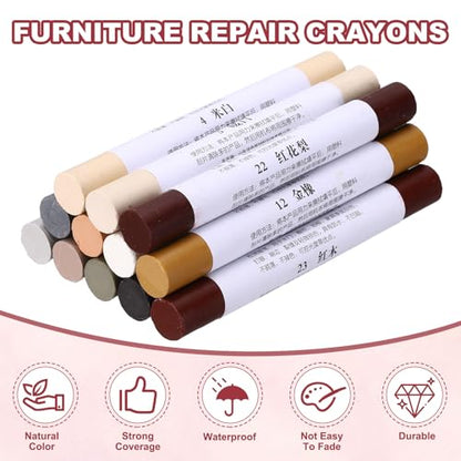 20 Pcs Wood Filler Sticks Wood Repair Wax Crayons Wood Series - color: Wood Series