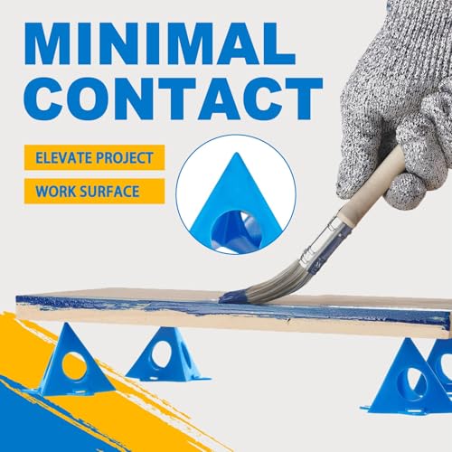 KATA 36PC Painters Pyramid Stands with 3 Paint Brushes for Cabinet Doors - color: Painter's Pyramids+3 Brushes Blue