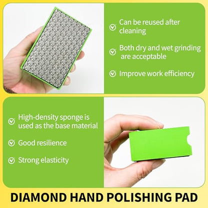Diamond Hand Polishing Pads,Diamond Sanding Pads 200 Grit 1pcs - color: green