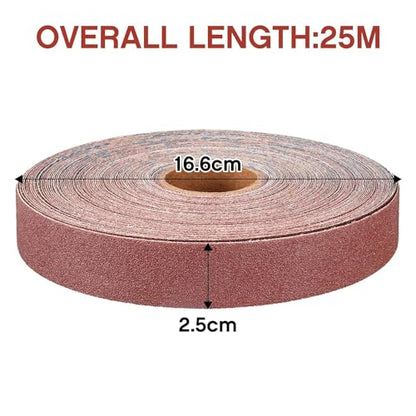 Emery Cloth Roll 400 Grit, 1 Inch x 82 Feet Heavy Duty Sandpaper - size: 25 meters, style: 400 Grit