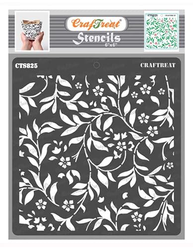 CrafTreat Reusable French Script Stencils for Painting on Wood, Wall, Furniture, Tile, Canvas, Paper & Fabric – Vintage Letter Text Design DIY Craft Paint Stencil A4 (8.3 x 11.7 Inches) - style: Flourish Background