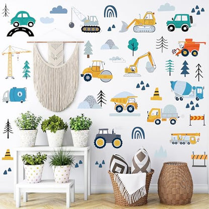 AOWDIAO 90PCS Construction Vehicle Wall Decals for Kids - style: Construction Vehicle