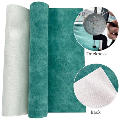 XHT 30 x 135 cm Suede PU Faux Leather Fabric, Soft Smooth Crafts Synthetic Fabric for DIY Handicraft Wallets Bags Making (Cyan) - color: Cyan