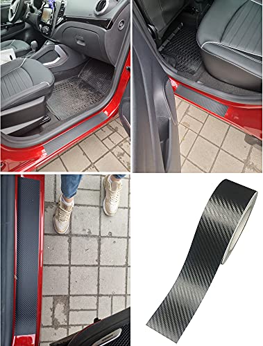 LZLRUN 3D Black Carbon Fiber Car Vinyl Wrap Self-Adhesive Film 2" x 30ft - color: Black, size: 2inch x 30ft