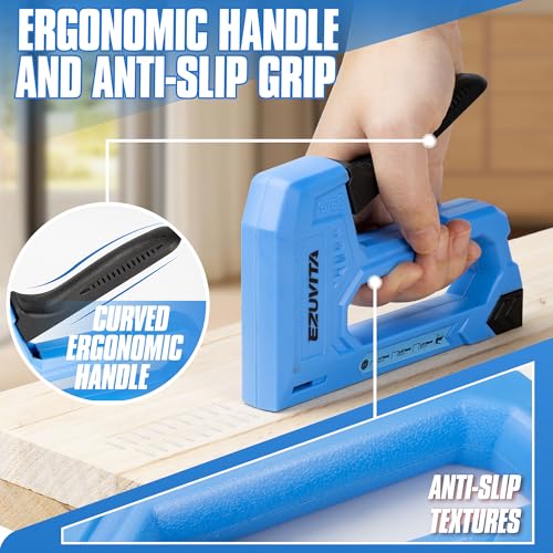Light Duty Staple Gun for Wood, Blue Upholstery Staple Gun Kit - color: Blue