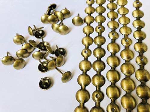 decotacks® Upholstery Nails/Tacks Trim 10 Pcs of 1.1 Yards Long Strips,can Cover 11 Yards (Antique Brass (French Natural), 7/16in (11MM)) DX0511AB-S1M - color: Antique Brass (French Natural), size: 7/16in (11MM)
