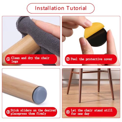 Furniture Sliders for Carpet and Hardwood Floors Adhesive Furniture Glides Sliders,Self-Stick PTFE (Teflon) Furniture Sliders Pads ,Floor Protectors(8，round-30mm, 1-1/5in) - size: round30mm