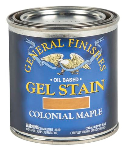General Finishes Oil Base Gel Stain, 1/2 Pint, Colonial Maple - color: Colonial Maple, size: 1 Half-Pint