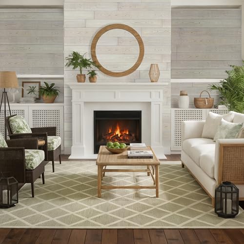 Real Wood Wall Planks-5" White Shiplap Panel Peel and Stick 10Pack 12.5SqFt - color: White Washed
