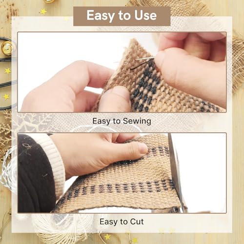3.5" Craft Jute Webbing Tape - color: Black and Brown, size: 3.5" x 10 Yards