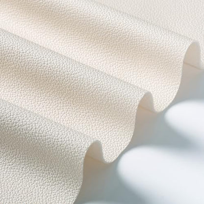 Marine Vinyl Fabric, Upholstery Faux Leather Fabric by The Yard, 1.05mm Lychee Texture Leather Sheets for Sofa Chairs Handbags Hair Bows Earrings Crafts (3 Yards 108''X 54'', Beige) - color: Beige, size: 3 Yard