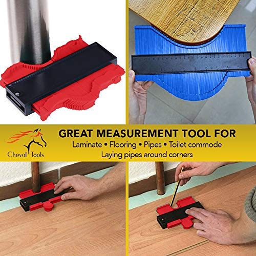 Contour Gauge Set (10-Inch Widened + 5-Inch) – Profile Measuring Tool for Flooring, Trim, Tile & Pipes