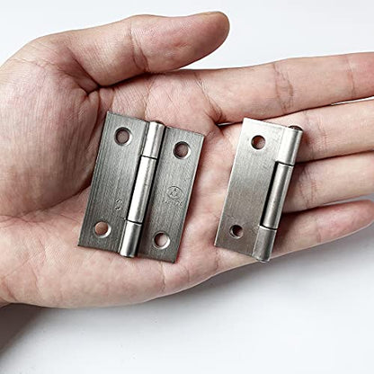 10pcs 304 Stainless Steel 2-inch Folding Butt Hinges Home Furniture Hardware Door Hinges for Case Lid Wooden Jewelry Box Lid (50mm x 37mm x 1.2mm) - size: 10pcs 2-inch w Screws