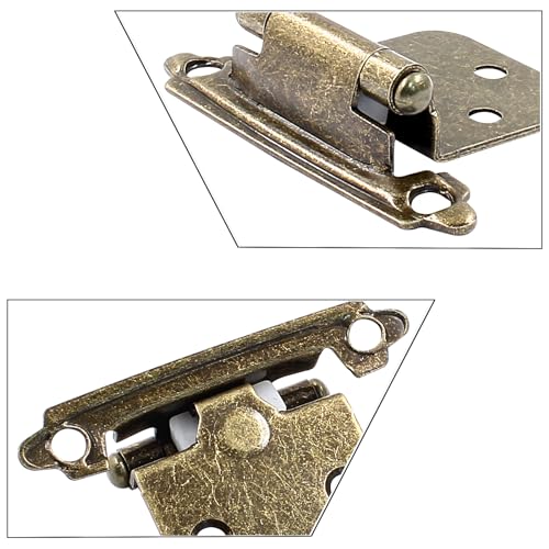 1/2" Overlay Hinges, Antique Brass, 4Pcs