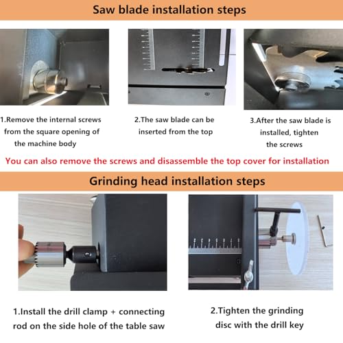 Mini Table Saw, Mini Table Saw for Crafts, Multi functional Portable Adjustable Cutting Sanding Engraving Drilling All in One Machine for Wood/PCB/Acrylic/Plastic