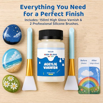 NLGUB Acrylic Varnish, Protective Topcoat, 5oz, 1 Pack - color: 1 PACK