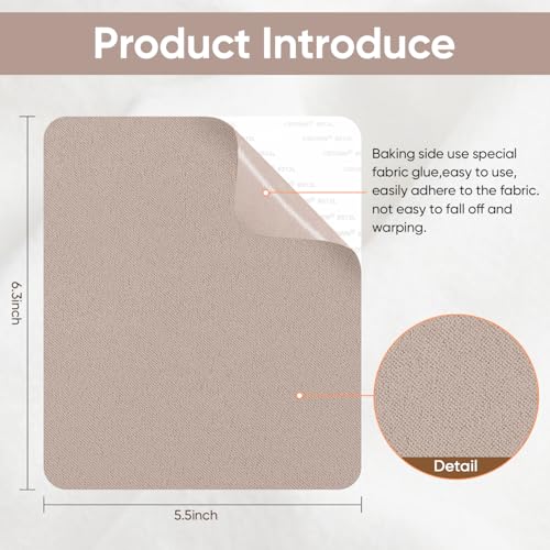 Suede Couch Patch Repair Fabric,6-Piece Self-Adhesive Microfiber Patches，Quick Fix Sofa Chair Car Seat,Furniture & Upholstery Repair Kit. (Rice Pink) - color: Rice pink, size: 5.5 x 6.3 inches