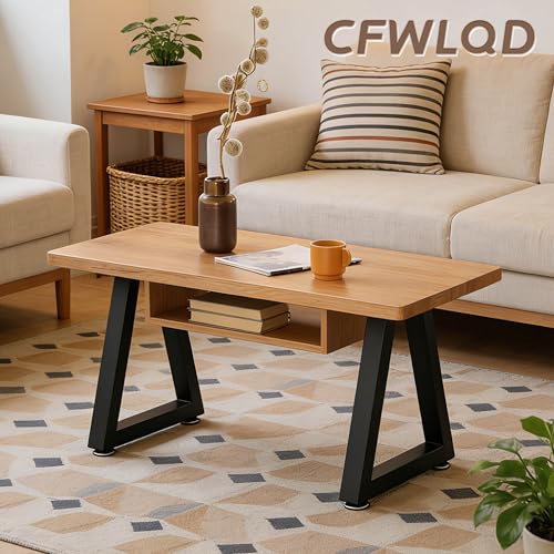 16 Inch Trapezoid Metal Table Legs for Bench, Coffee Table, Desk - Heavy Duty Furniture Legs Set of 2 (Black, H16 x W10.8, Screws & Adjustable Feet Pads Included) - color: Trapezoid, size: 16 IN