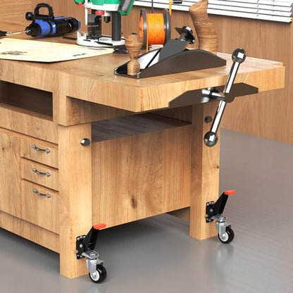 SPACEKEEPER Workbench Casters kit 660 Lbs- Retractable Casters, 4 Pack