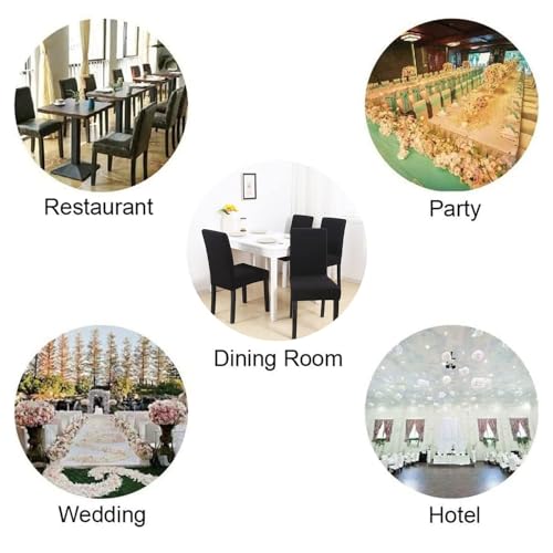 Stretch Chair Covers Slipcovers Set of 6 Black Stretchable Dining Chair Slipcover Washable Removable for Kitchen,Hotel,Restaurant - color: Black, size: 6