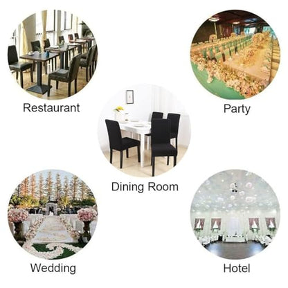 Stretch Chair Covers Slipcovers Set of 6 Black Stretchable Dining Chair Slipcover Washable Removable for Kitchen,Hotel,Restaurant - color: Black, size: 6